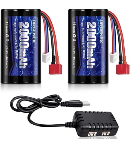 Amazon.com: XYHJUAS 7.4V 1300mAh Li-ion Battery Pack RC