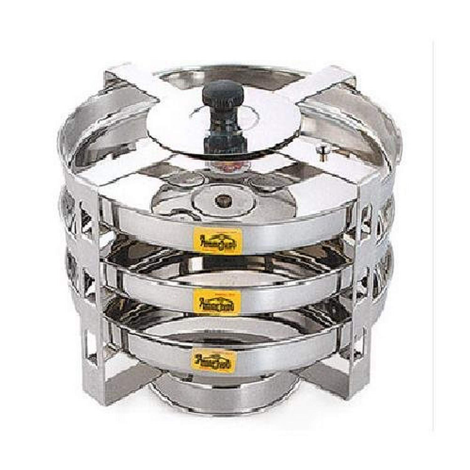 Tabakh DC-103 3-Plate Stainless Steel Dhokla Stand, Small, Silver