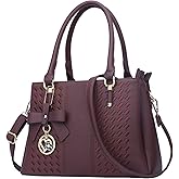 KKXIU Women Satchel Bags Handle Shoulder Handbags and Purses Pockets Zipper Leather Crossbody Bags
