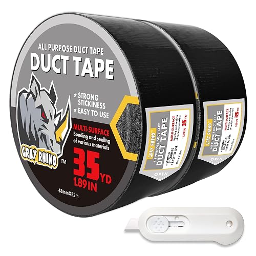 KAIYUER Black Duct Tape Heavy Duty,1.89 Inch X 66 Feet,Strong Adhesive...