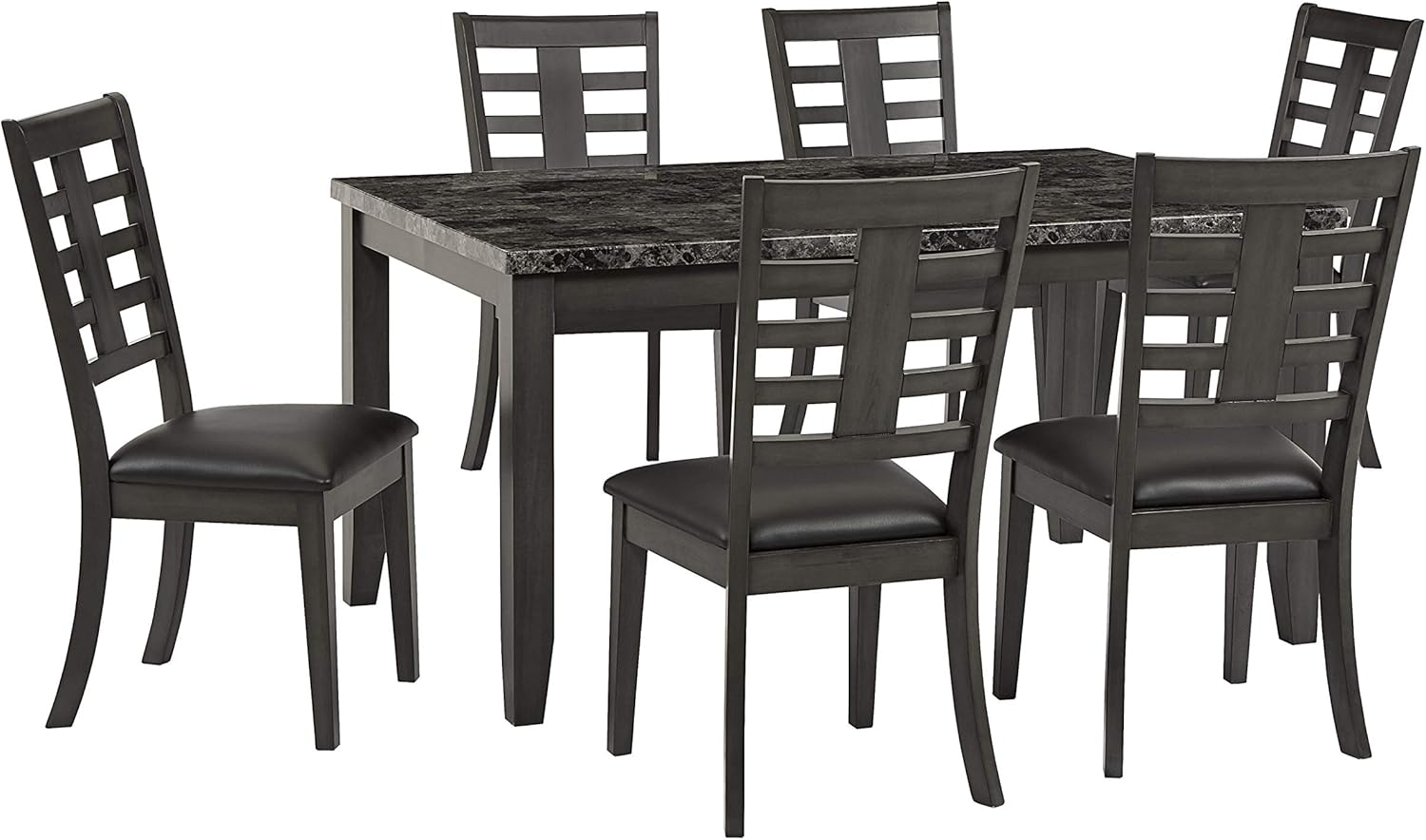 Amazon Com Standard Furniture Canaan Dining Set Black Table