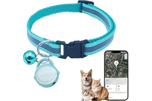 Jasullminral Silicone Bell Cat Tracker, Locator for Pets Only iOS, Location Tracking Collar for iOS, Works Worldwide with Any Collar, No Other Fees, Huthur Tag, (Lake Green)