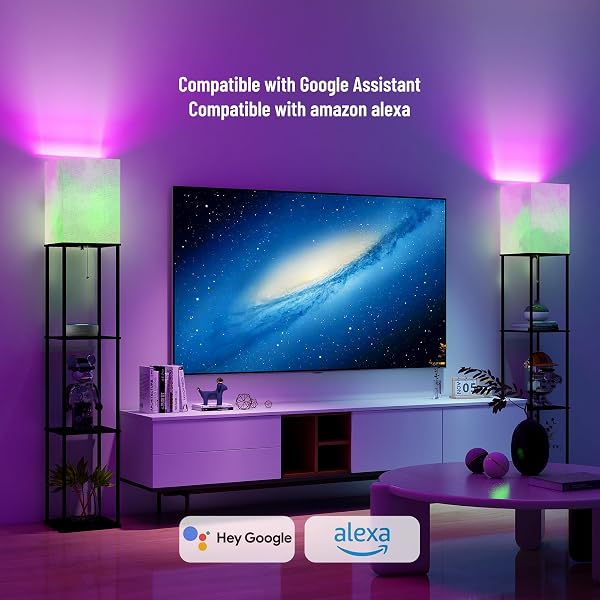 FLOOR LAMP WITH SHELVES, SMART APP CONTROL STANDING LAMP WITH RGB BULB, 4-TIER DIMMABLE FLOOR LAMPS FOR LIVING ROOM, TALL LAMP FOR BEDROOM, OFFICE, CORNER DISPLAY BOOKSHELF LAMP