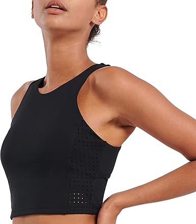 high neck crop top workout