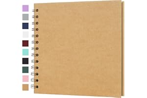 BONYOMOR Scrapbook Album 7x7 Inches 40 Pages Hardcover Kraft Paper Photo Album Scrap Book Memory Book Blank DIY Scrapbook Albums for Boyfriend Wedding Baby Travel Anniversary Family, Brown