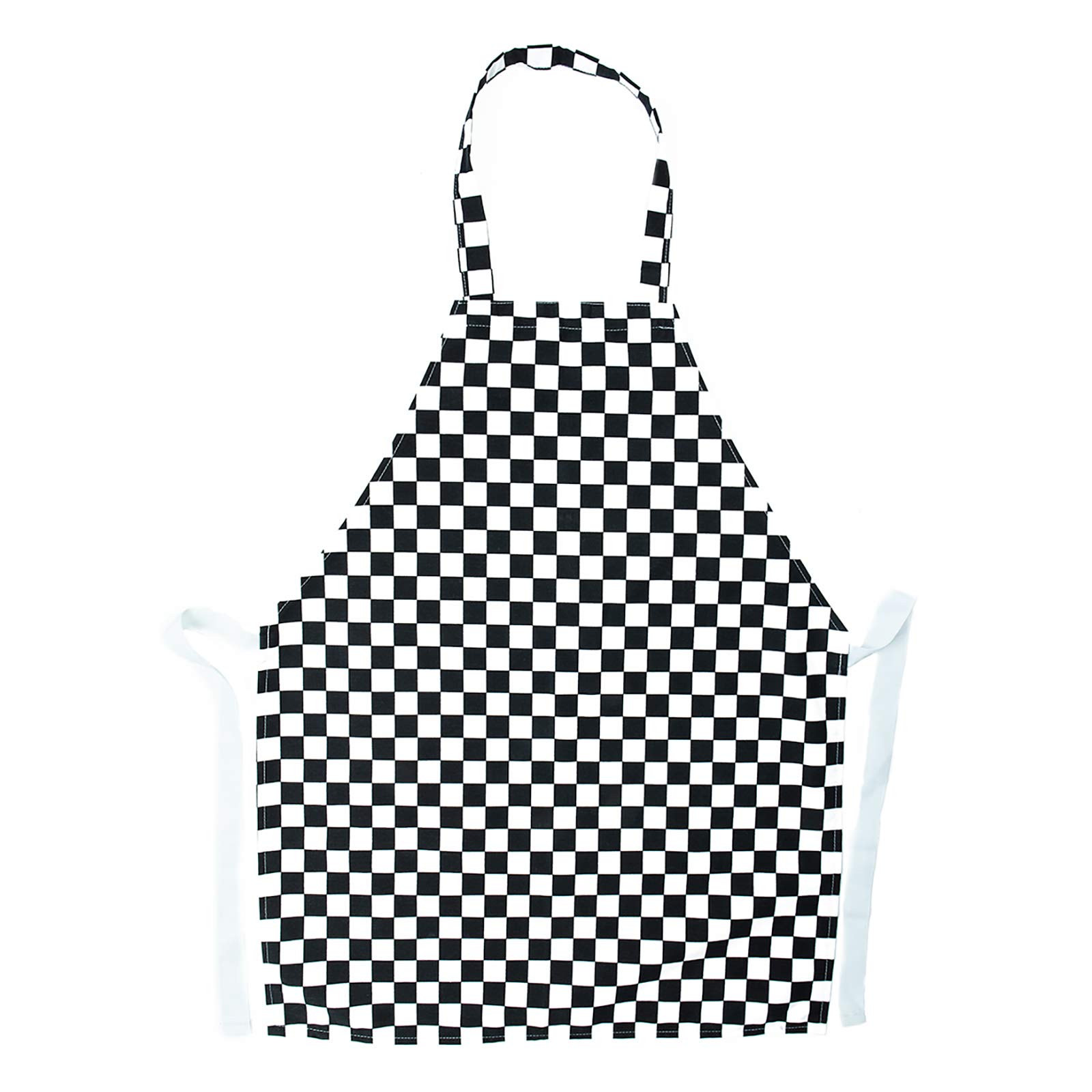 Childrens Kitchen Cooking School Fun Checked Style Aprons (Black Check 6-8 Years 54cm x 43cm)