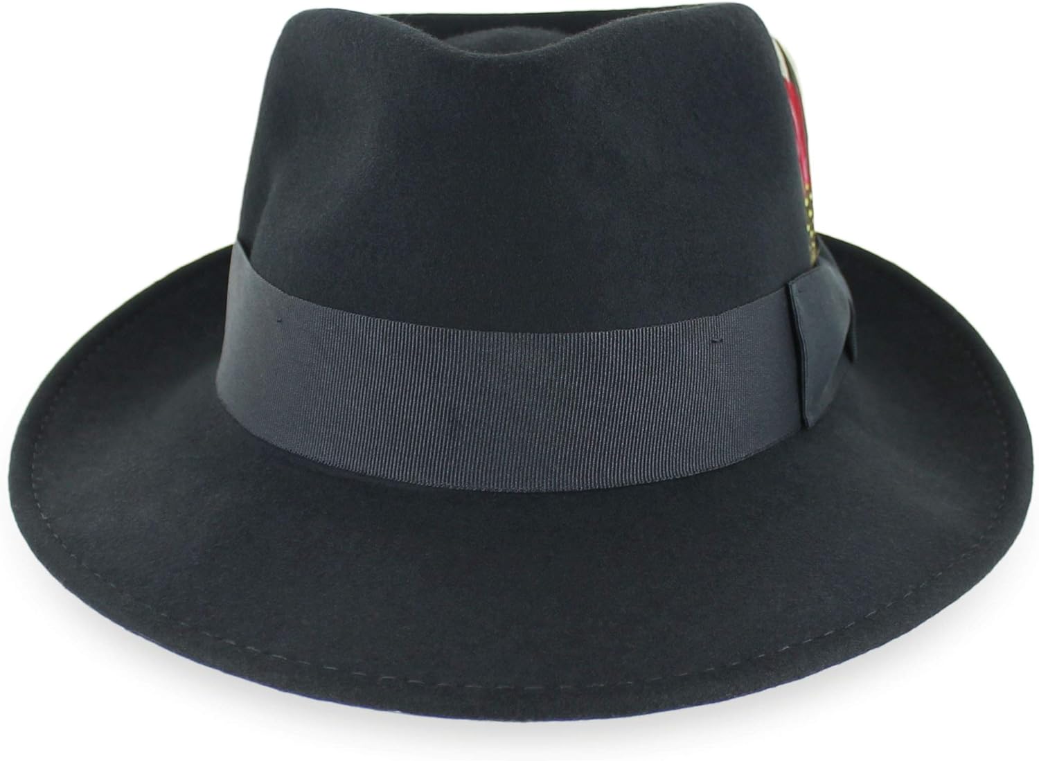 Belfry Gangster 100% Wool Stain Resistant Crushable Dress Fedora in Black Grey Navy Brown Pecan at  Men’s Clothing store