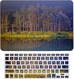 for MacBook Air 13 inch Case Keyboard Protective Shell Set Dark Woods Hard Shell Protective Case with Keyboard Cover for A1466?A1369