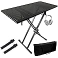 JILLSKY DJ Table Stand Audio Mixer Stand Portable Booth - 35" x 17.3" Versatile DJ Booth Stand for Piano, Laptops, Controllers, Midi Keyboards, and Audio Mixers, Mixer Pioneer DJ Controller Equipment