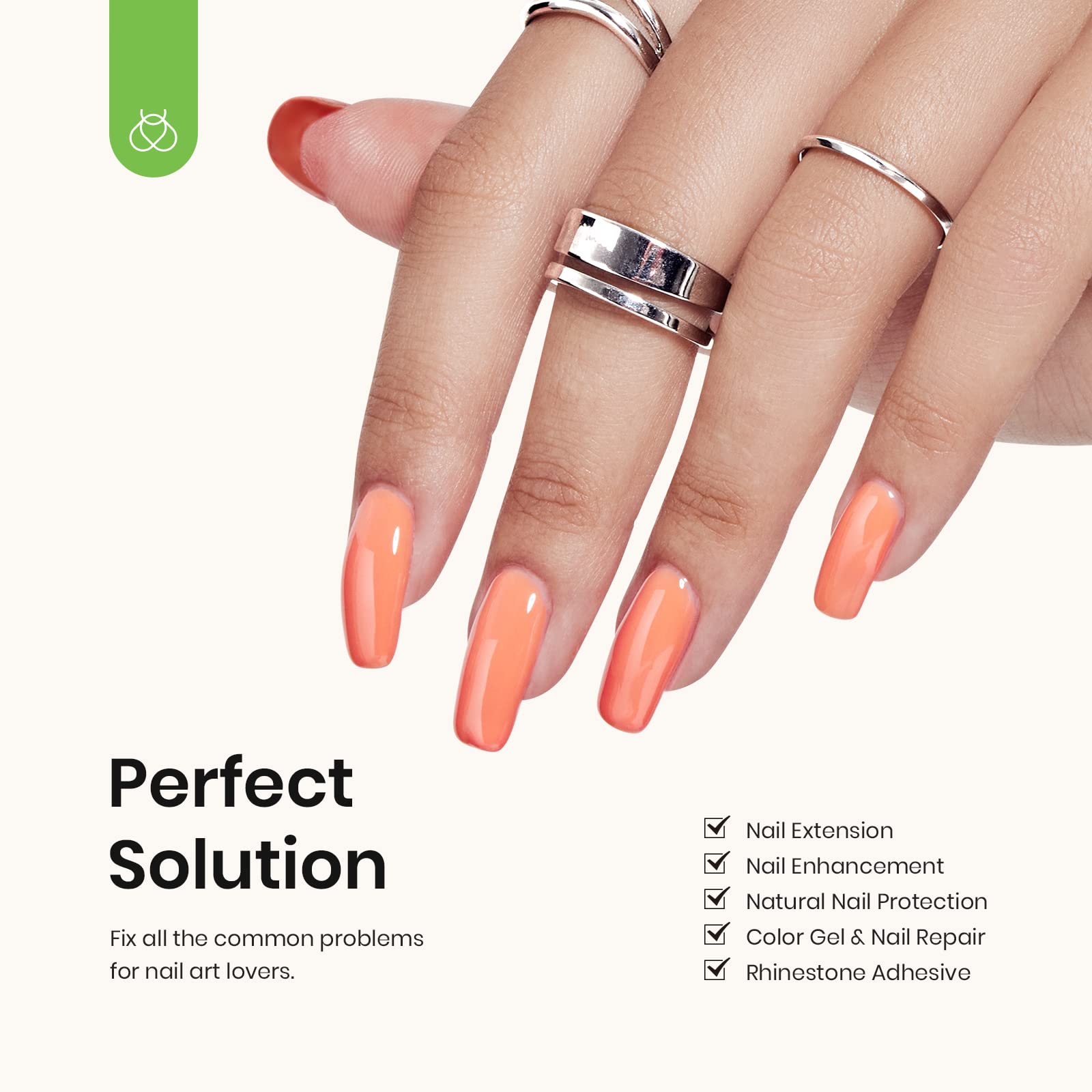 Beetles 3 Pcs Gel No Wipe Base Top Coat & Builder Set, Shine Finish and Long Lasting, Soak Off LED Transparent Building Strengthener Hard Gel for Nail Art - Image 4