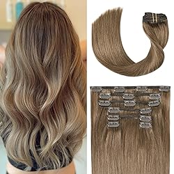 UGOTRAYS Clip in Hair Extensions Real Human Hair