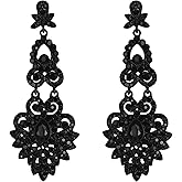Flyonce Bridal Crystal Vintage Style Art Deco Chandelier Dangle Earrings for Women, Wedding Jewelry
