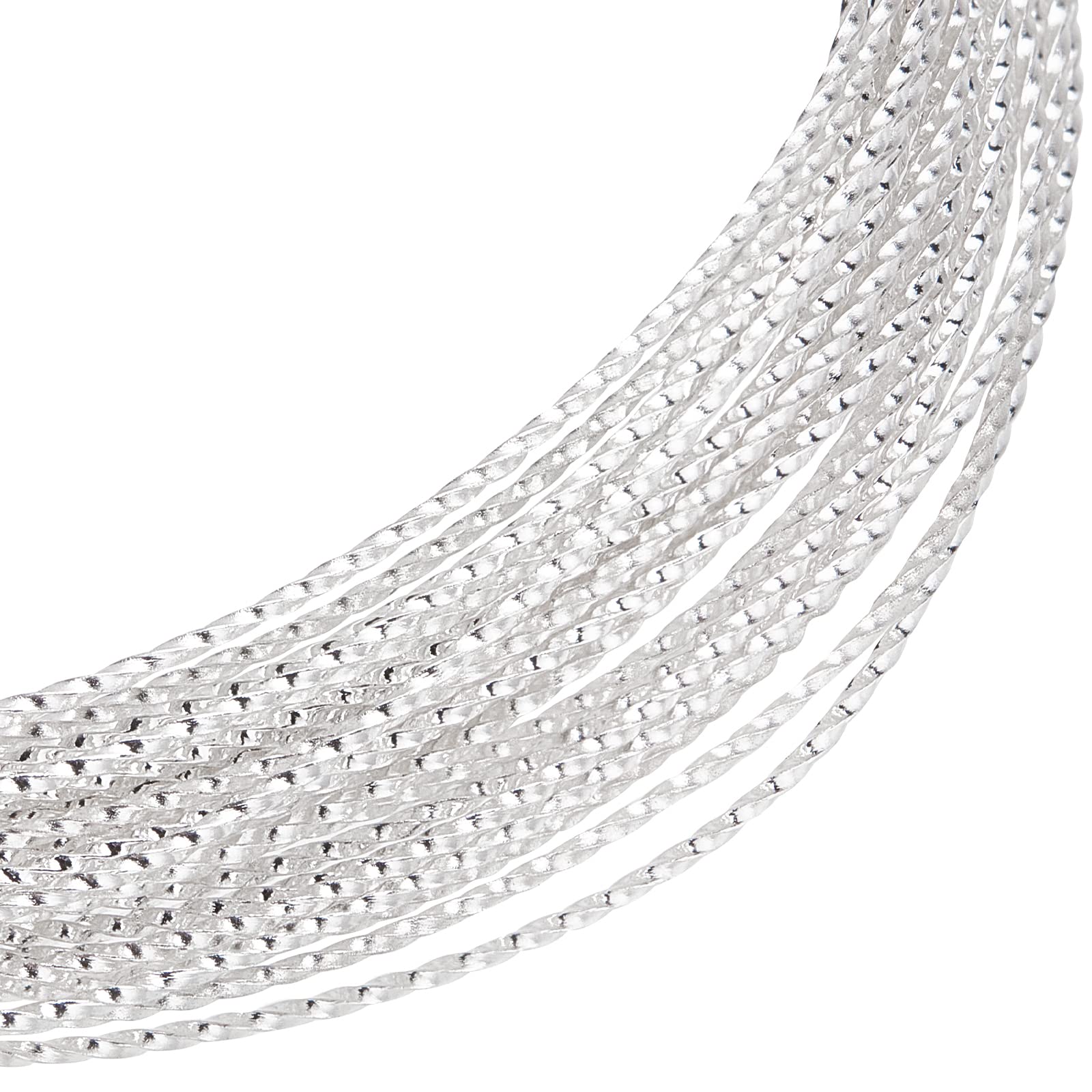 BENECREAT 20 Gauge 6m/19.69Feet Silver Brass Twist Wire, Engraved Twist Brass Wire for Jewelry Beading Craft Work Making Supplies