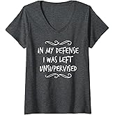 Womens in My Defense Shirt for Women and Mom V-Neck T-Shirt