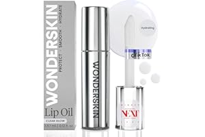 Wonderskin Lip Oil - Lip Rehab Serum Oil, Hydrating and Moisturizing Clear Lip Oil for Dry Lips - Natural, Vegan and Non-sticky Lip Gloss Oil