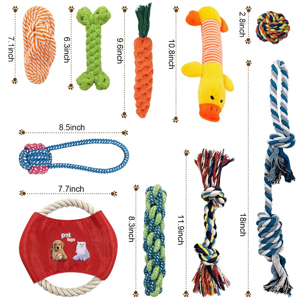 AIRGOOD Dog Rope Toys Pet Puppy Chew Teething Toy Set Small to Medium Dogs(10 Pack)