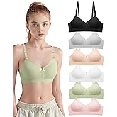 Nubofy Training Bra Teen Girls Sports Bras Cotton Adjustable Straps Breathable Underwear
