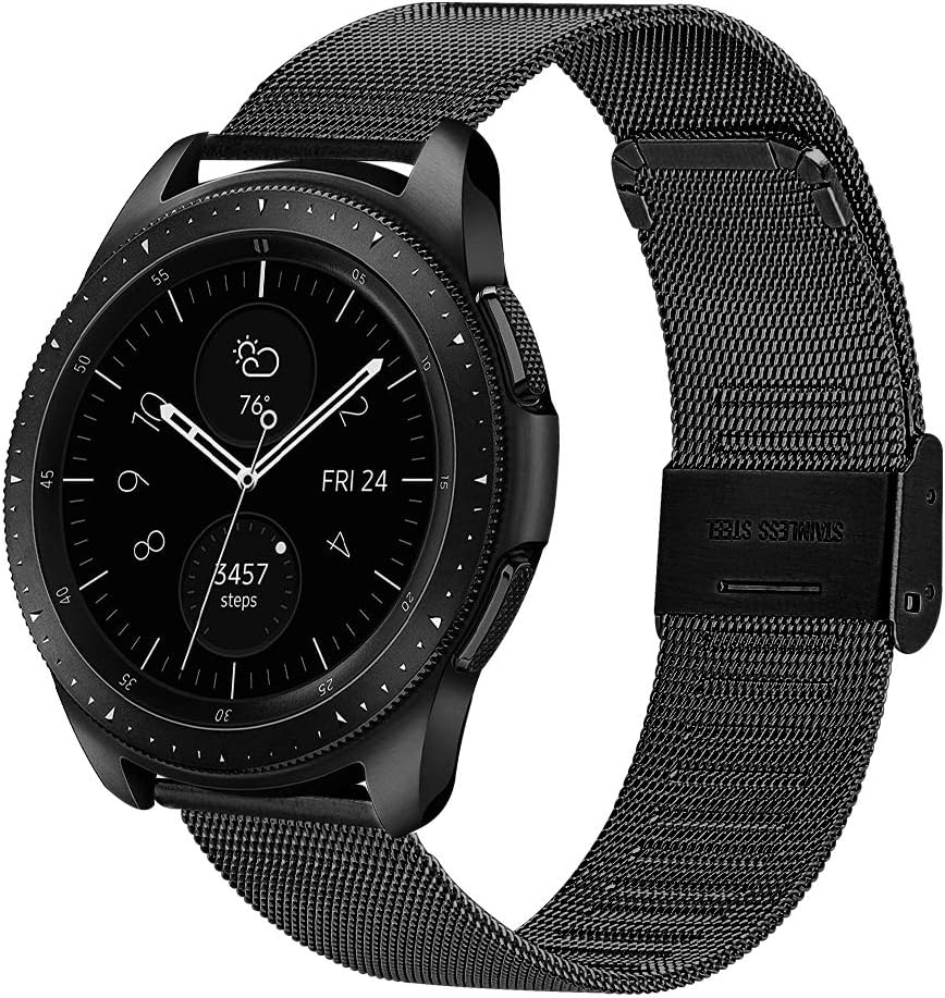 MUENShop 22mm Watch Strap Quick Release Stainless Steel Black Loop Compatible for Samsung Galaxy watch 3 45mm HUAWEI GT 2/3/4 46mm Watch Band - Image 4