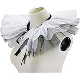 Clown Tulle Ruffled Collar,Renaissance Victorian Ruffle Collar, Vintage Clown Costume Neck Ruff Ruffle Collar