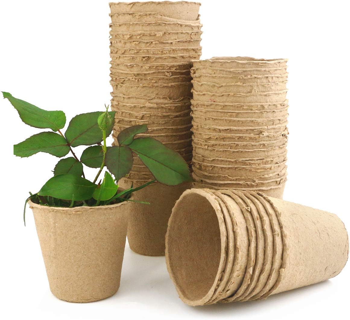 Wpxmer 60 Pack Seeds Starter Peat Pots, Biodegradable Pots for Seedling Garden Germination Nursery Pots(3.15 inches)