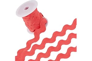 GORGECRAFT 1.34 Inch Red Rick Rack Trim Jumbo RIC Rac Ribbon 10 Yards Christmas Rickrack Zig Zag Wave Bending Fringe Trim Wov