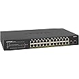 NETGEAR 26-Port PoE Gigabit Ethernet Smart Switch (GS324TP) - Managed, with 24 x PoE+ @ 190W, 2 x 1G SFP, Desktop or Rackmoun