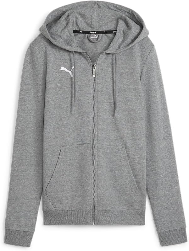 Damen Teamgoal Casuals Hooded Jacket Sweat, Medium Gray Heather-Puma White, M EU