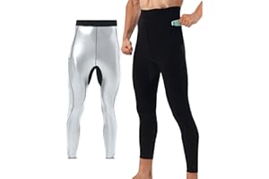 QZSH Men Sauna Pants Sweat Leggings Thermo Capris Slimming Tights Heat Trapping Suit,Humanized Mesh Crotch,High waist