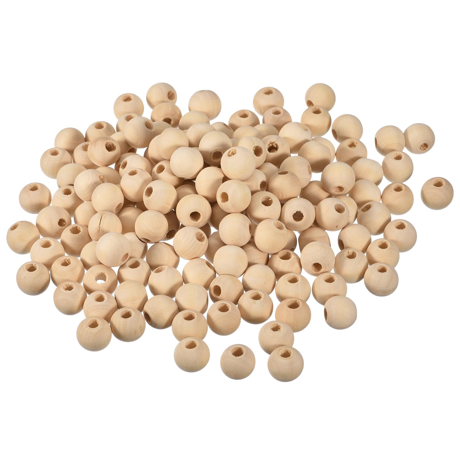 METALLIXITY Natural Wood Beads (15x4mm/0.59"x0.16") 100Pcs, Unfinished Round Spacer Loose Beads - for Home Decor DIY Craft Bracelet