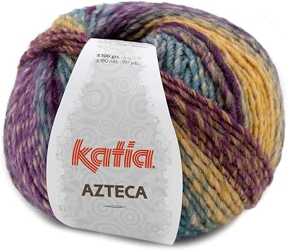 Katia Azteca Wolle Mit Farbverlauf – 100g Knäuel, 180m Lauflänge, Für Nadelstärke 5-5,5 Mm, Schnellstrickbar (53% Wolle, 47% Polyacryl)