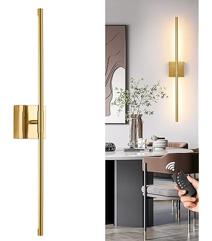 2 Pack Negro Lámpara De Pared LED Interior, 3 Colores Y 3 Niveles De Brillo, El Brillo Se Puede