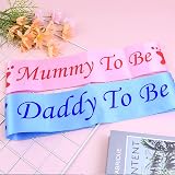 Karjiaja Mummy Daddy To Be Sashes Blue Pink Satin Baby Shower Party Decorations view 7