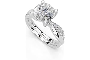 DIAMOND DOMAIN Twisted Style Round Cut Solitaire Lab Grown Diamond Engagement Anniversary Wedding Ring In 14K Gold Platinium for Women (1-5 Ct, F-G Color, VS1-VS2 Clarity) IGI Certified