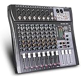 G-MARK MR80S Professional Audio mixer mixing Console 8 channels with MP3 Player +48V Phantom Power USB Bluetooth Reverb for s