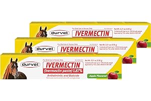 DURVET Ivermectin Paste Dewormer - 6.08g dose @ 1.87%-Apple Flavored, 3 Count