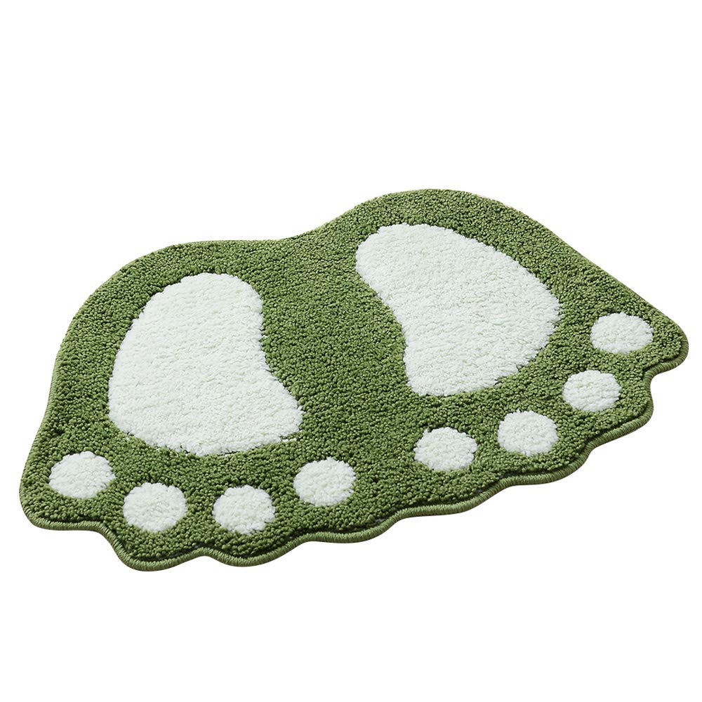 ele ELEOPTION Non-Slip Bath Mat, Super Water Absorbent Shower Mat, Soft Comfortable Bathroom Mat, Machine washable Bath Rug for Bathroom, Bedroom, Living Room (88x58cm, Green)