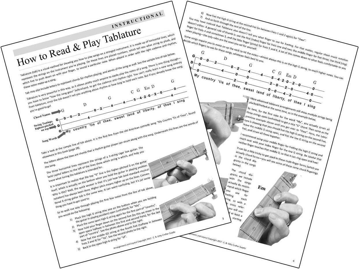 Ben Gitty De 3 String Gdg Cigar Box Guitar Songbook Vol 1 Amazon Ca Instruments De Musique Scene Et Studio