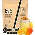 Better Boba All-Natural Mango Boba Pearls | Kosher, Vegan, Gluten-Free, Non-GMO Popping Boba for Bubble Tea, Desserts| 8 Oz Pack (12 Servings)| No Preservatives | Tapioca Boba Balls | Made in USA