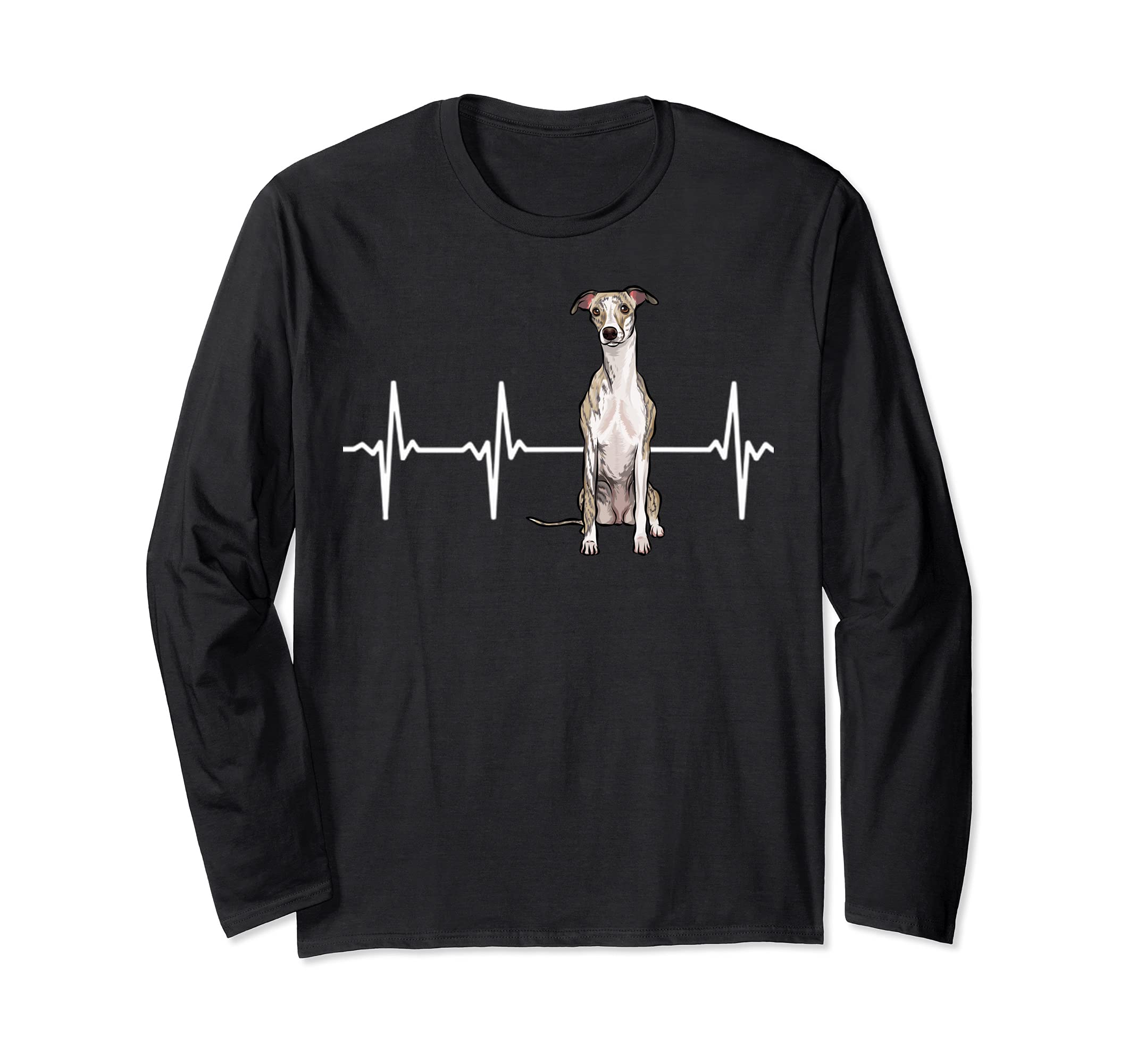 Whippet Heartbeat Dog Lover Long Sleeve T-Shirt