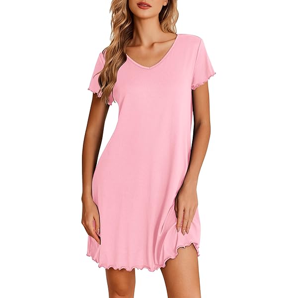 Camisón Manga Larga Mujer Camisón Saten Mujer Senert Camisón Para Mujer, De Satén De Manga 3/4, Para Dormir Con Botones, Talla S-XXL, Rosado, L Pijama Satin Mujer Camisón Hospitalario