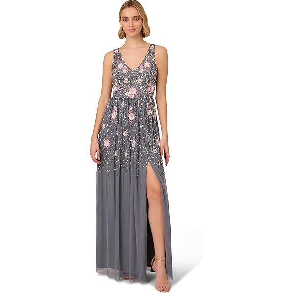adrianna papell women's beaded mermaid long dress Adrianna Papell AP1E205802 - Long Mermaid Dress main image 0