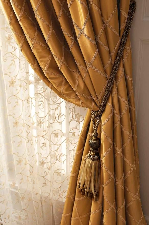 Amazon Com Bu Gold Paramount Faux Silk Gimp Trim Lined Rod