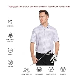 Men's Golf Shirts Dry Fit Short Sleeve Print