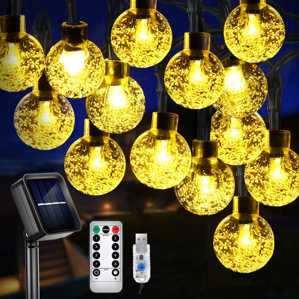 Solar String Lights, 60 LEDs 36ft Outdoor Garden Lights Waterproof LED
