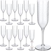 Remerry 24 Pack Detachable Plastic Champagne Flutes 5.5 oz Glasses Bulk Disposable Mimosa Glasses Reusable Wine Cups for Wedding Toasting Baby Shower Birthday Party New Years (Clear)