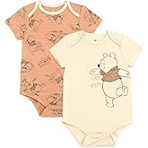 Disney Winnie the Pooh Baby 2 Pack Bamboo Bodysuits Newborn to Infant Sizes (Newborn - 24 Months)