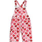 Dewadbow Toddler Baby Boy Girl Heart Valentine’s Day Corduroy Suspender Pants Bib Overalls Little Kids Spring Outfits