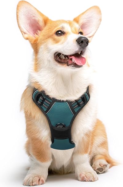 Eagloo Dog Harness Medium No Pull Front Back Clips Reflective Adjustable