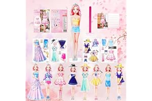 RQMAOY Magnetic Dress Up Dolls Paper Dolls for Girls Ages 4 5 7 8 9 10, Princess Magnetic Paper Dolls - Christmas Birthday Easter Gift for Daughter Granddaughter