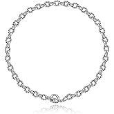 BAMERAL Chunky Gold Choker Necklace for Women, 18K Gold Plated Twisted Oval Link Chain Choker Toggle Clasp Necklace for Women Jewelry Gift